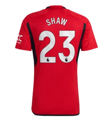 Manchester United Luke Shaw #23 Replica Home Stadium Shirt 2023-24 Short Sleeve